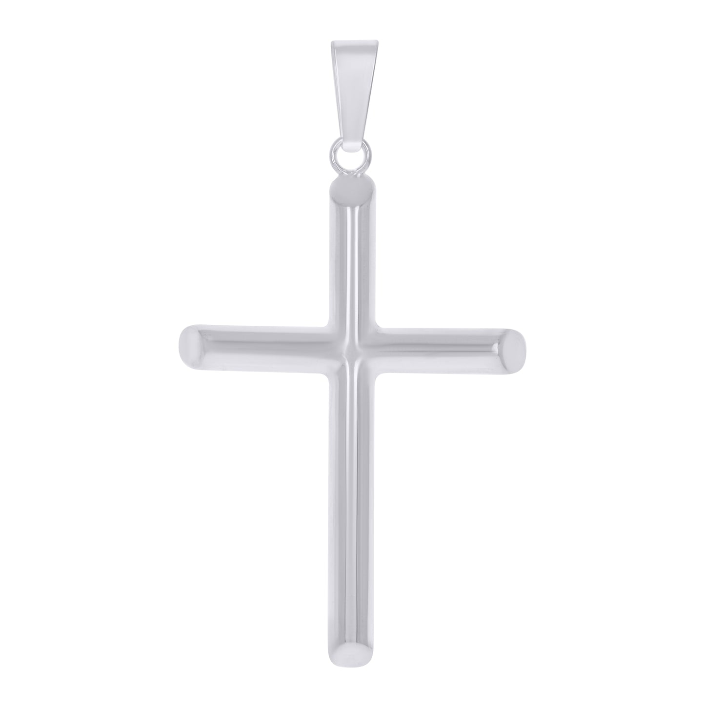 Sterling Silver Unisex Hollow Tube Cross Religious Charm Pendant