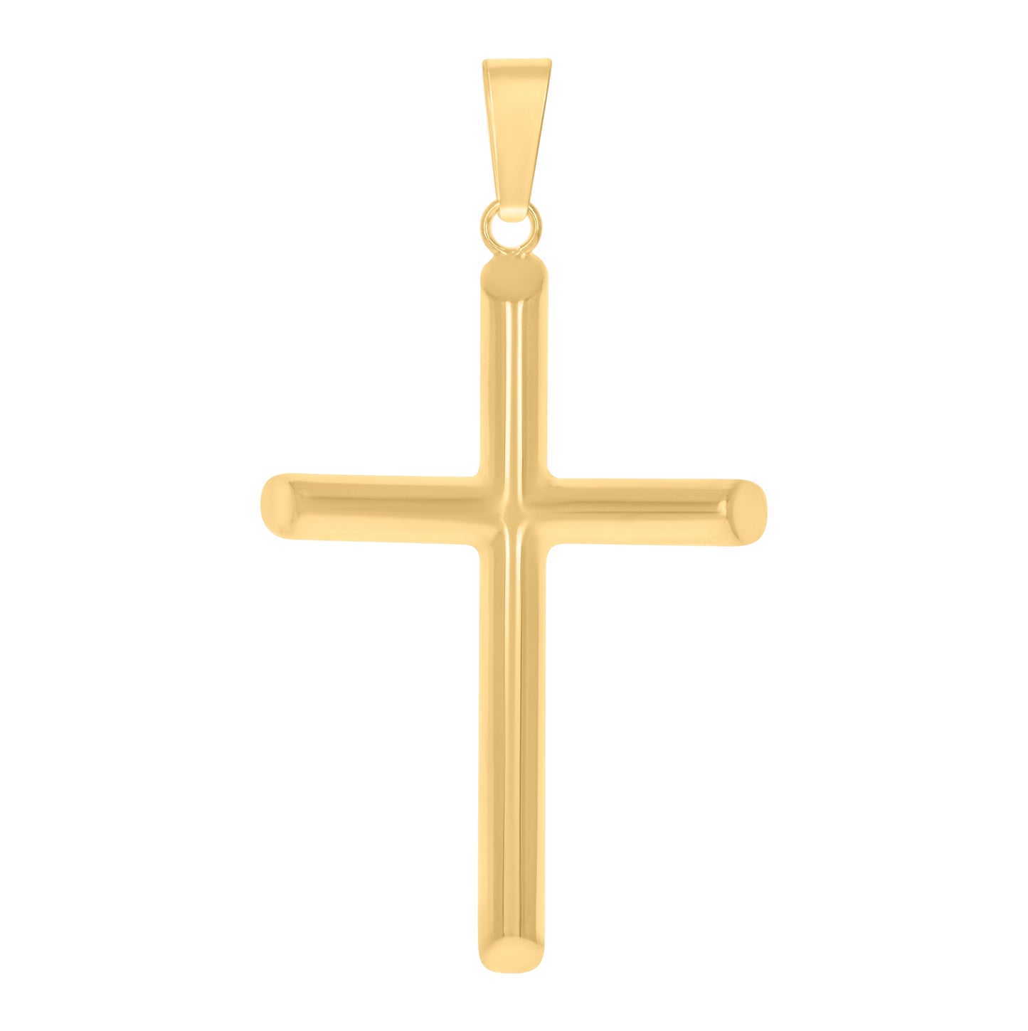 Sterling Silver Unisex Hollow Tube Cross Religious Charm Pendant