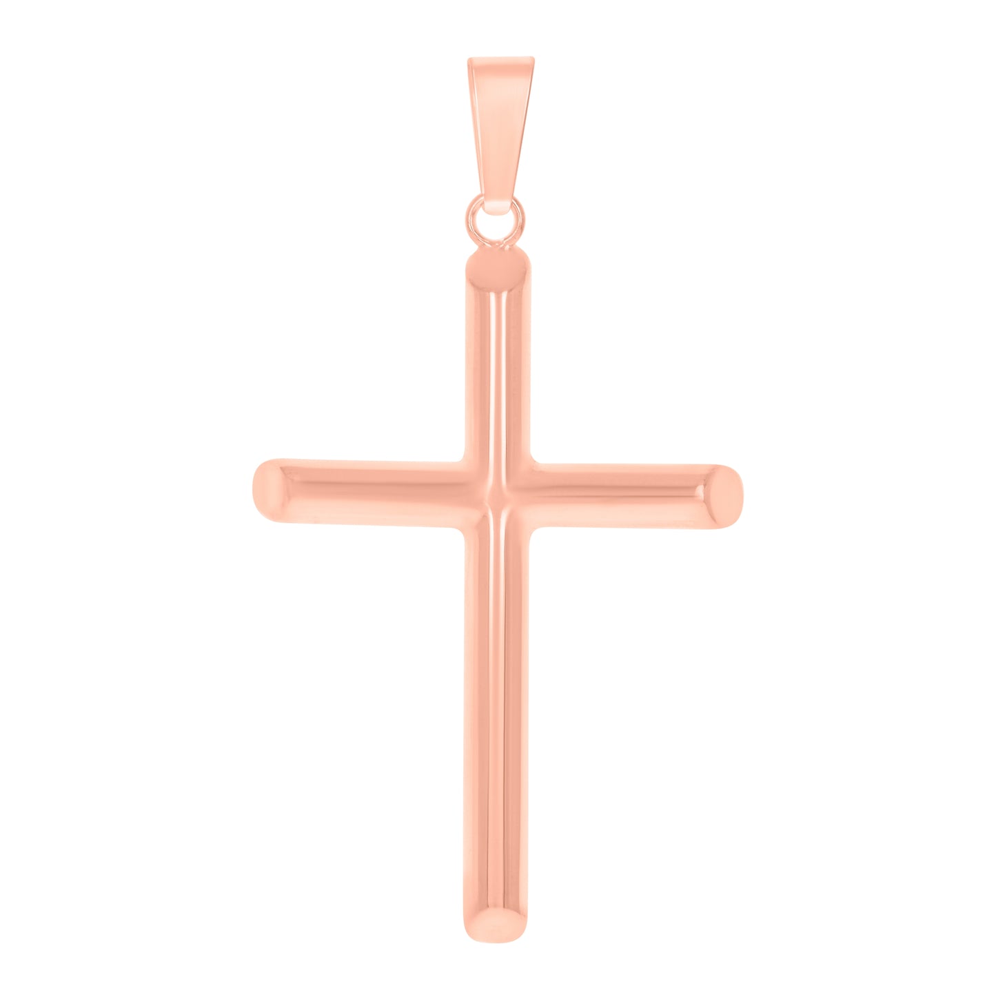 Sterling Silver Unisex Hollow Tube Cross Religious Charm Pendant