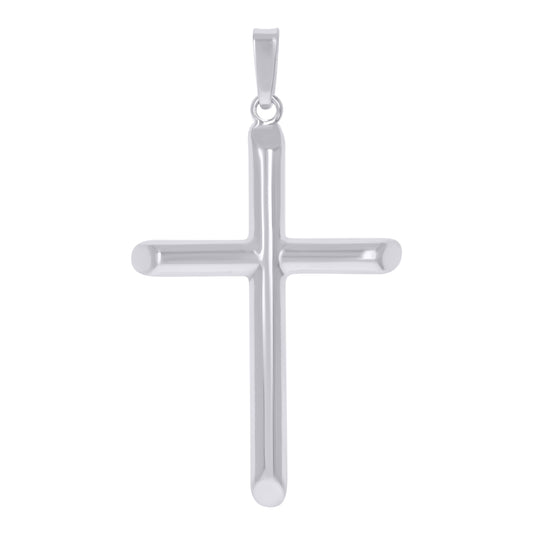 Sterling Silver Unisex Hollow Tube Cross Religious Charm Pendant