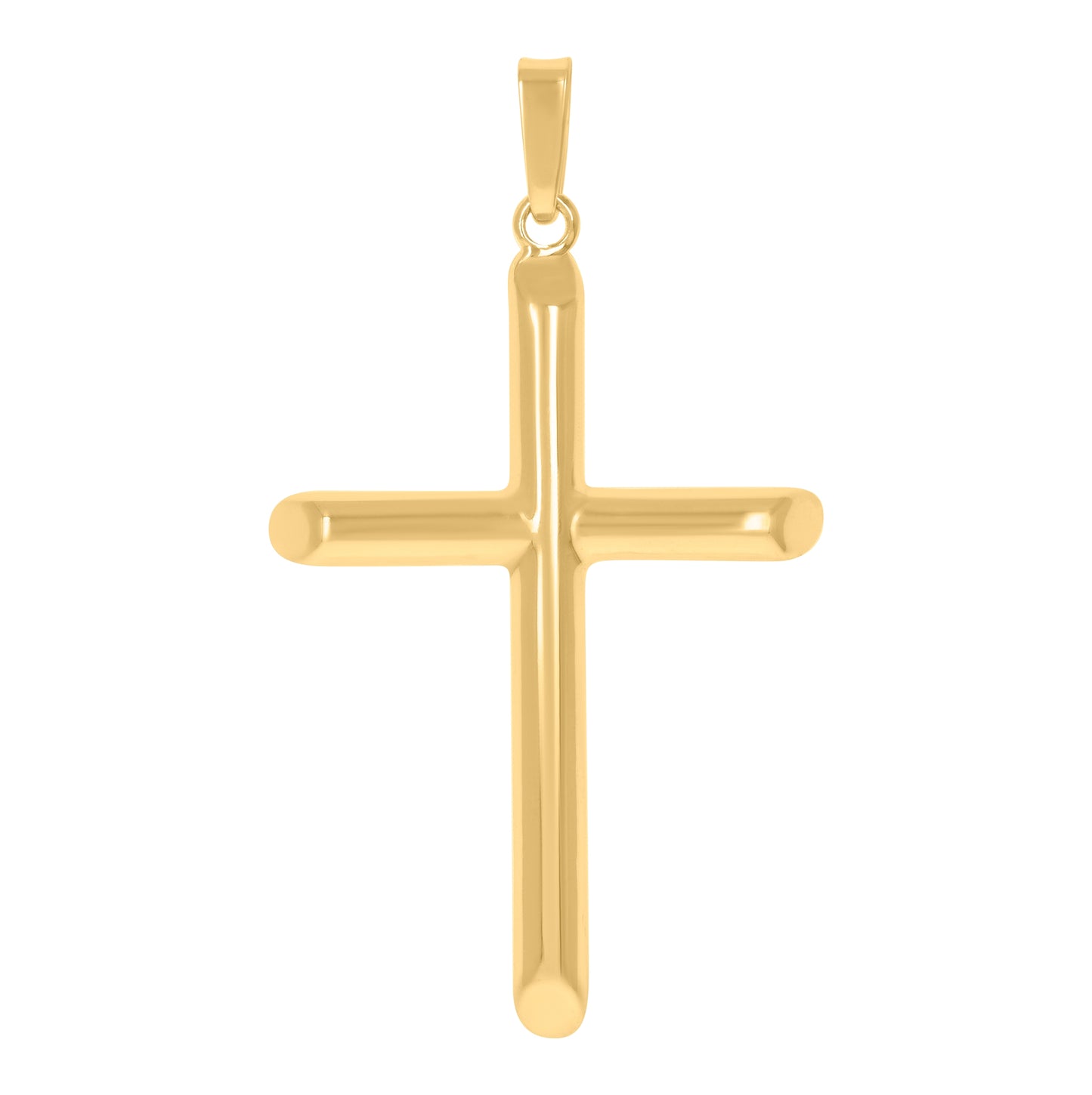 Sterling Silver Unisex Hollow Tube Cross Religious Charm Pendant