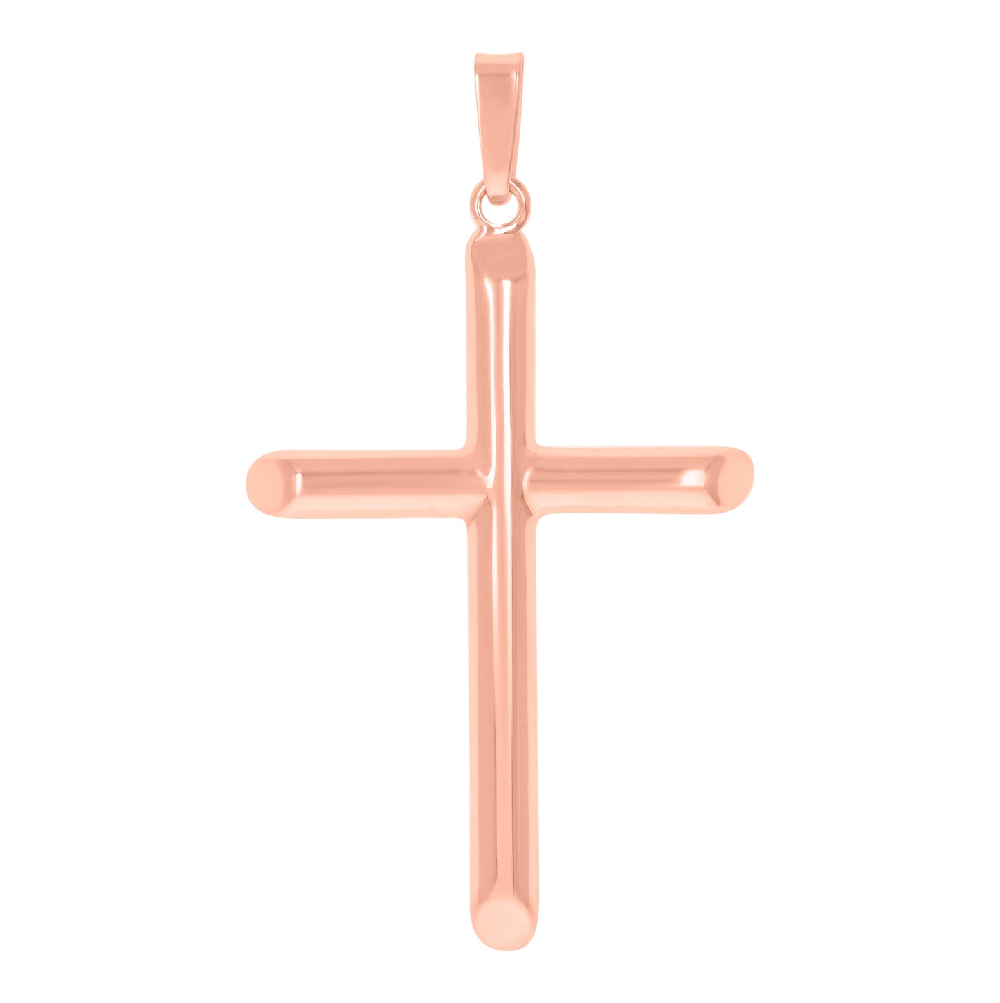 Sterling Silver Unisex Hollow Tube Cross Religious Charm Pendant