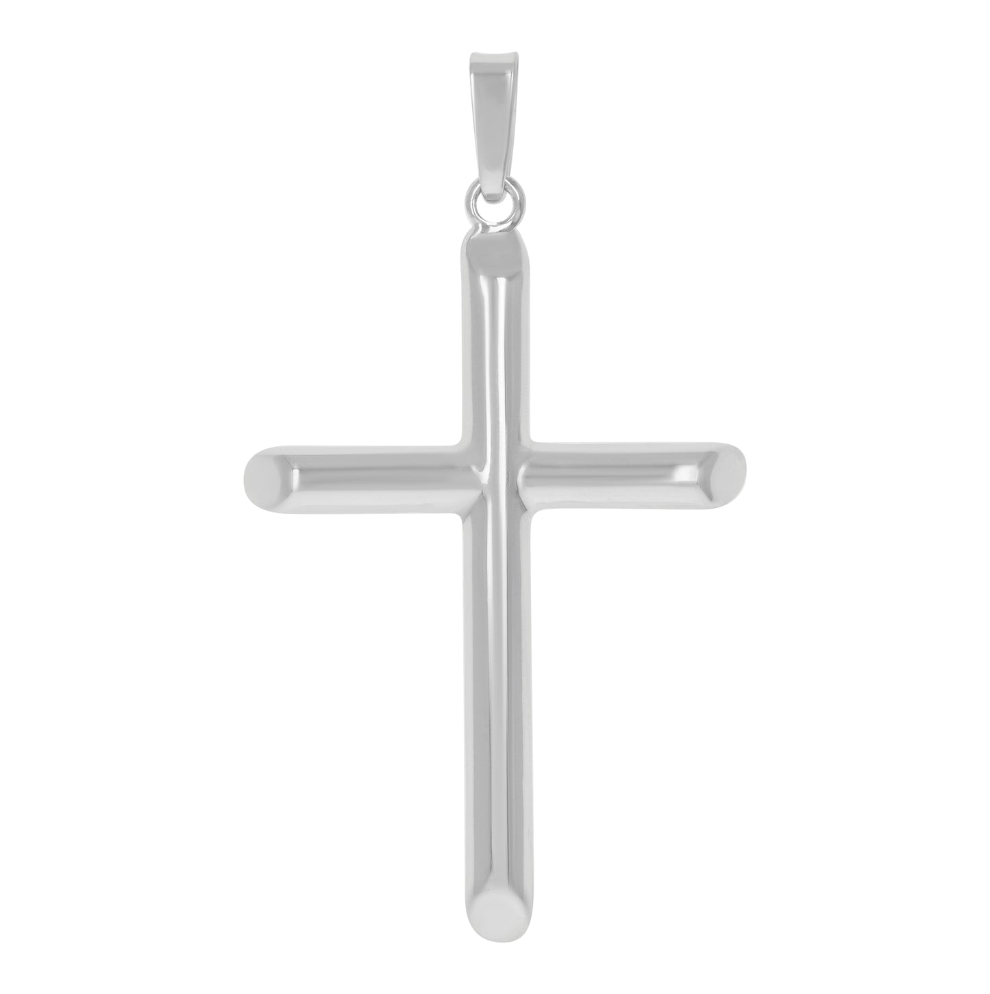 Sterling Silver Unisex Hollow Tube Cross Religious Charm Pendant