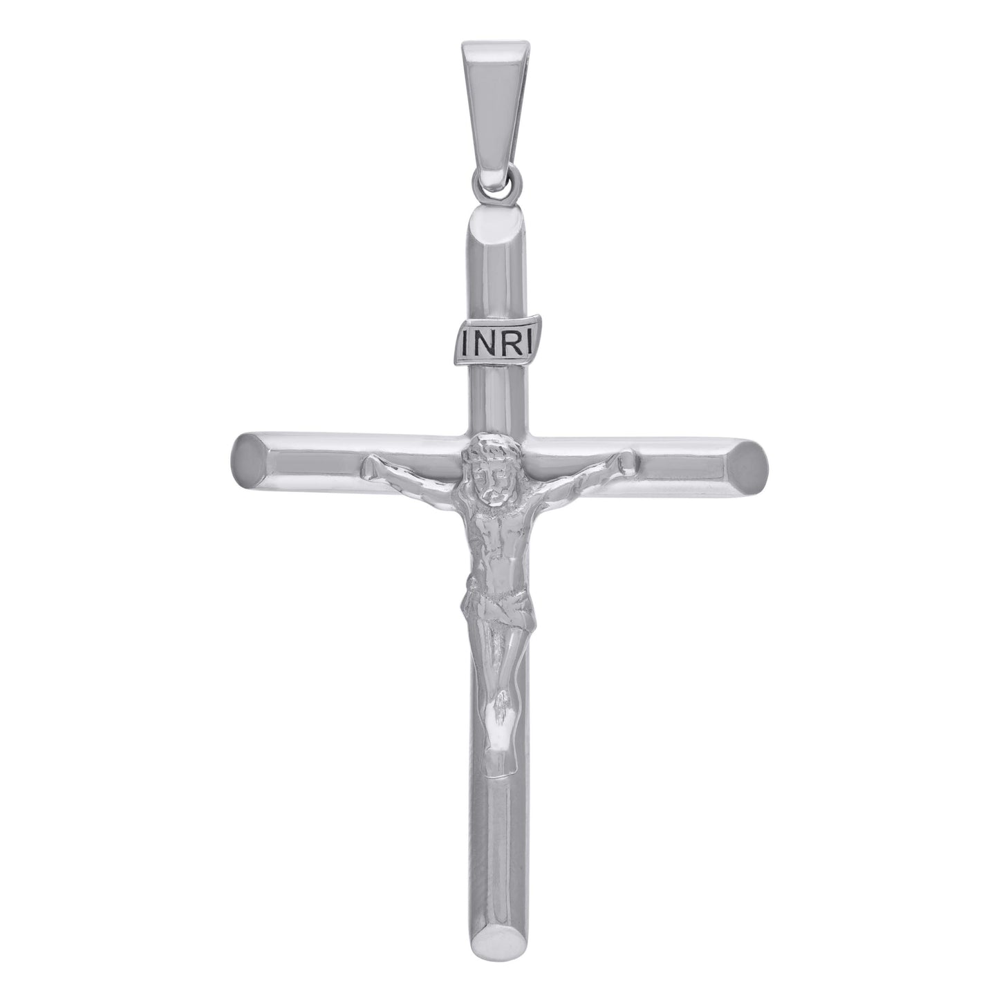 Sterling Silver Unisex Religious Inri Crucifix Charm Pendant