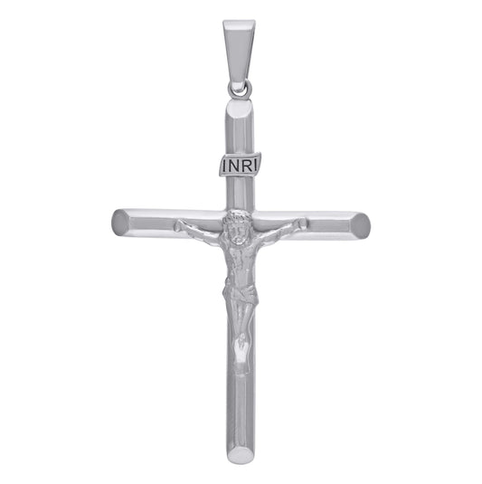 Sterling Silver Unisex Religious Inri Crucifix Charm Pendant