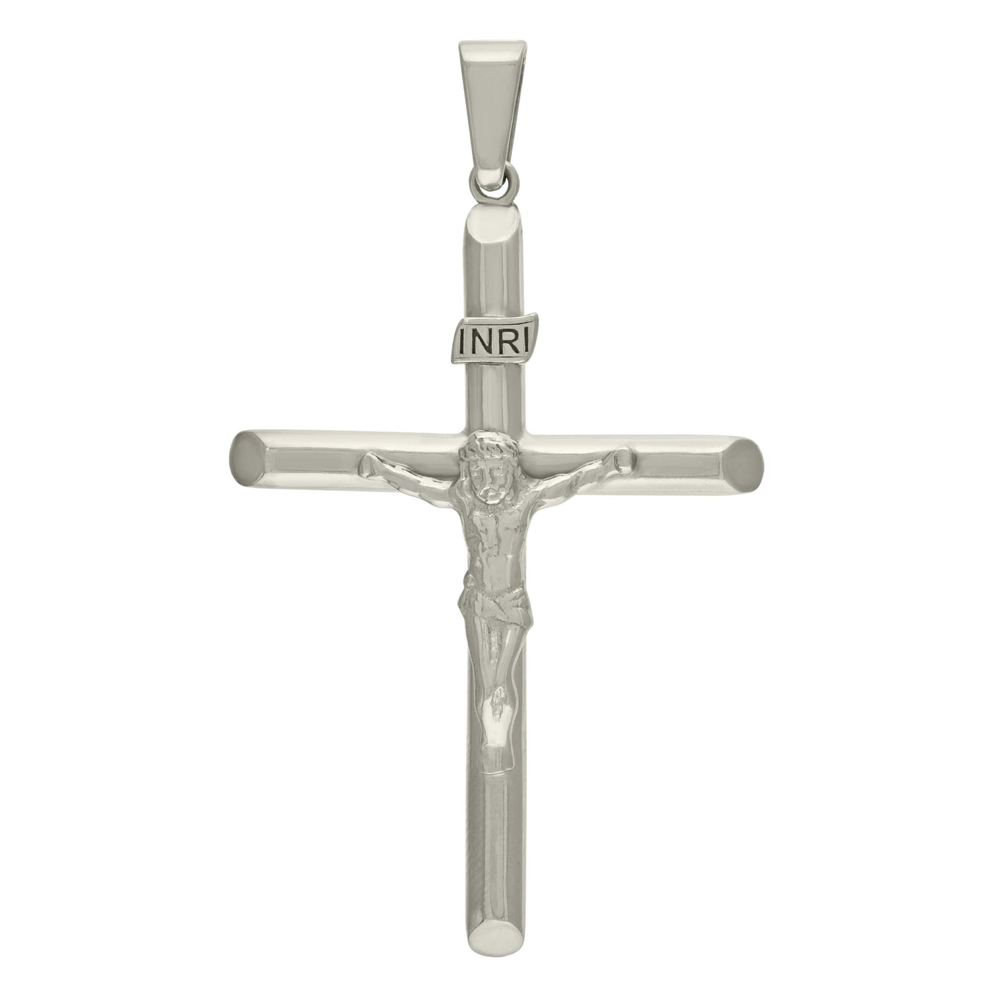 Sterling Silver Unisex Religious Inri Crucifix Charm Pendant