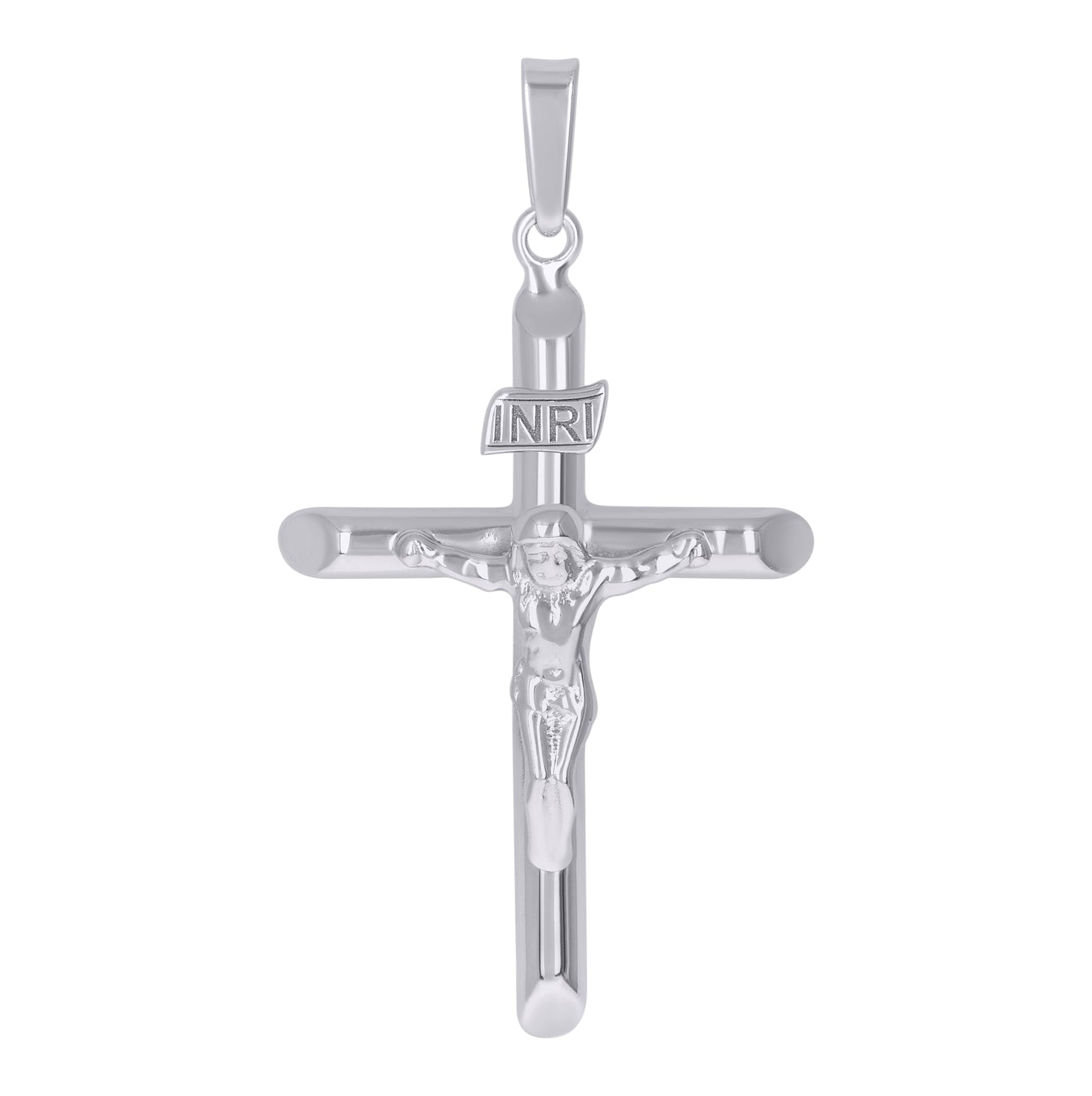 Sterling Silver Unisex Religious Inri Crucifix Charm Pendant