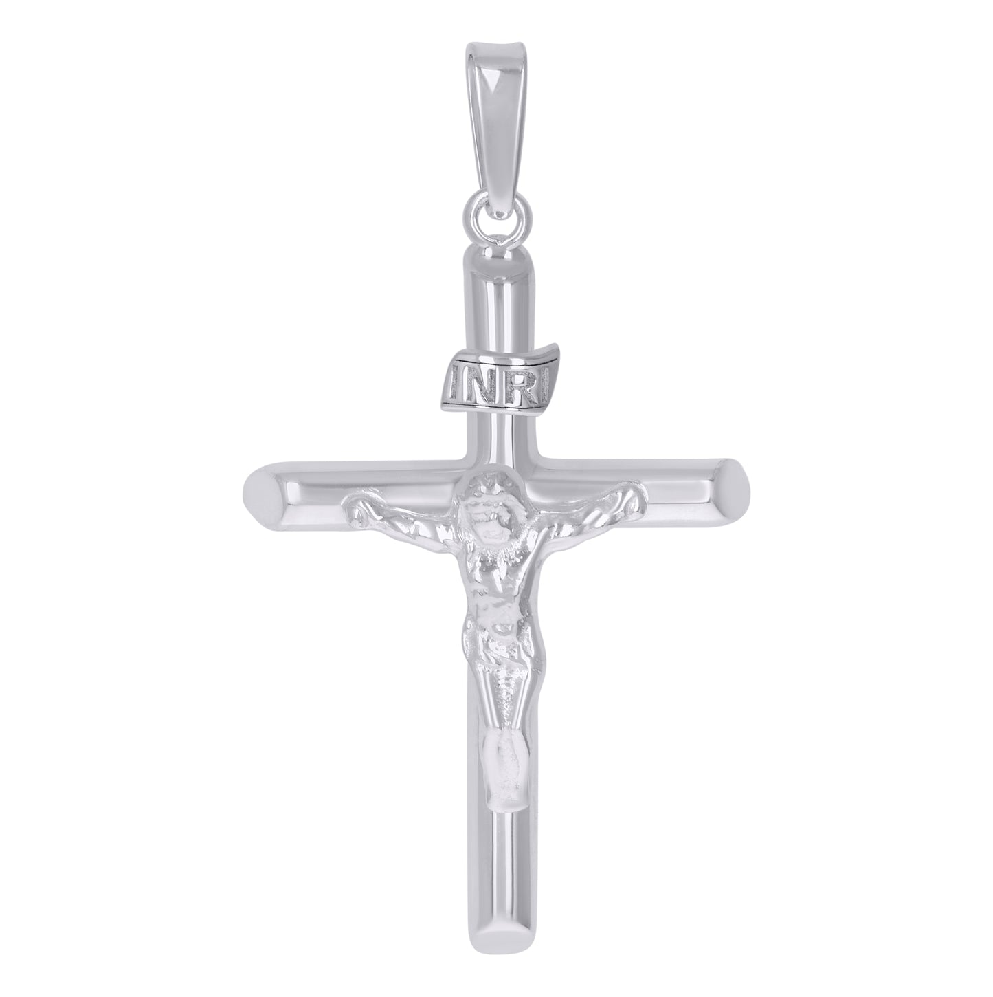 Sterling Silver Unisex Religious Inri Crucifix Charm Pendant