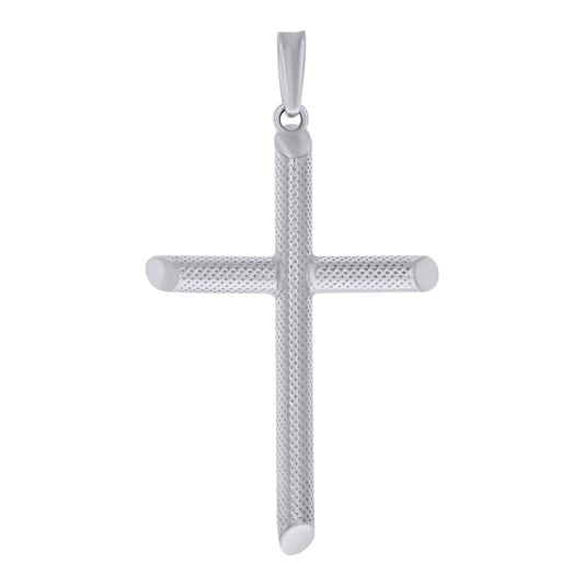 Sterling Silver Unisex Hollow Tube Cross Religious Charm Pendant