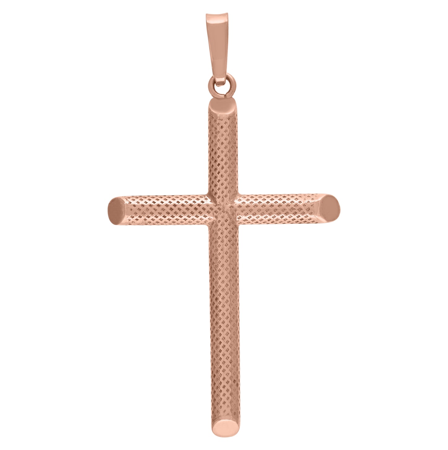 Sterling Silver Unisex Hollow Tube Cross Religious Charm Pendant