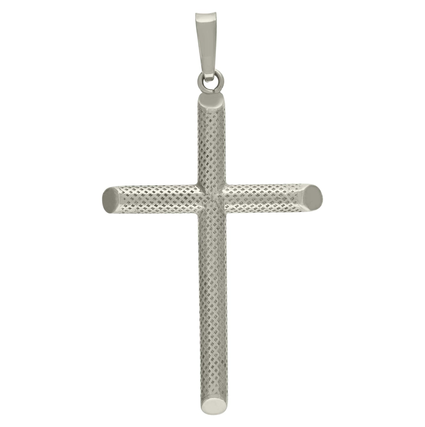 Sterling Silver Unisex Hollow Tube Cross Religious Charm Pendant