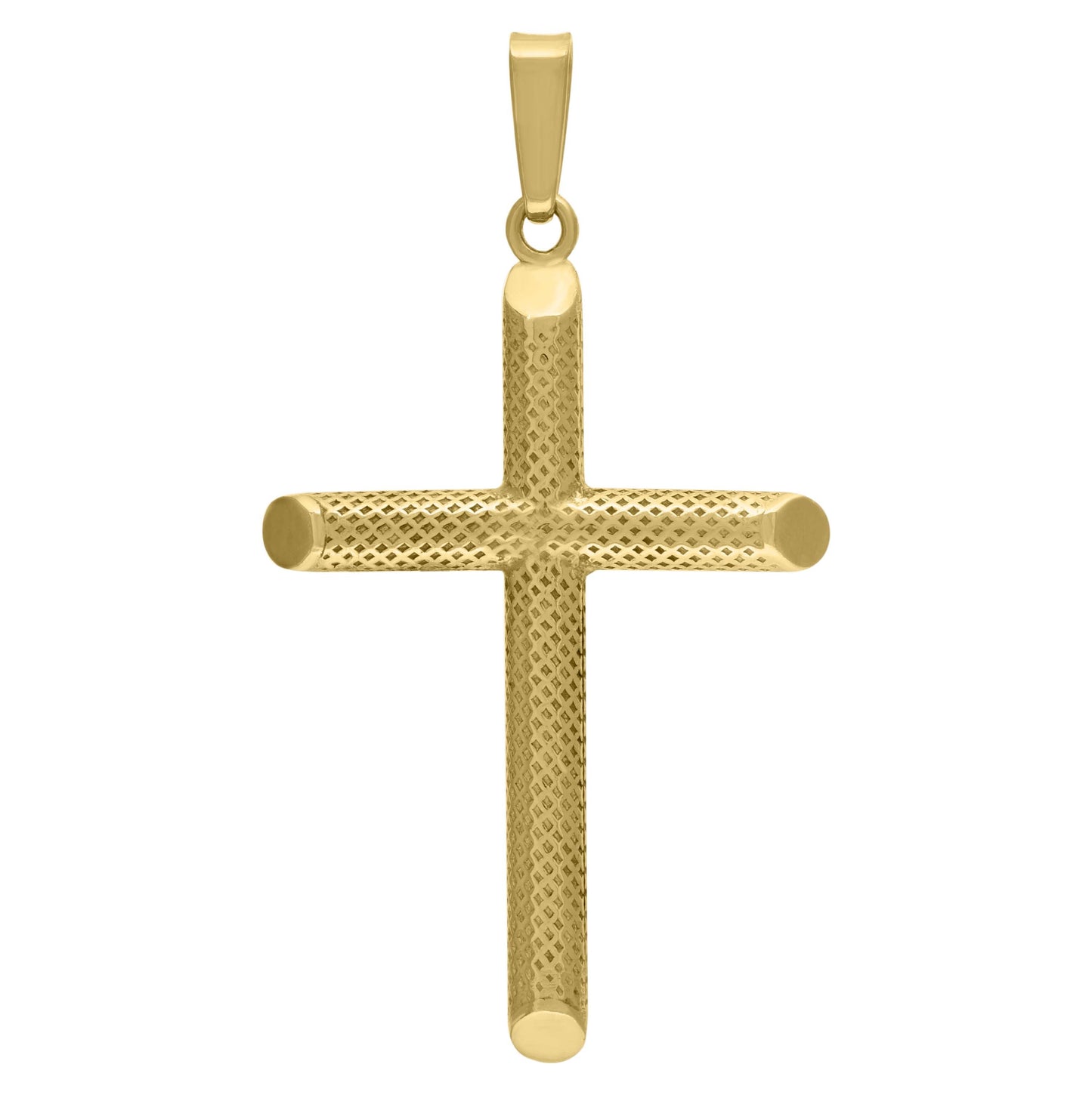 Sterling Silver Unisex Hollow Tube Cross Religious Charm Pendant