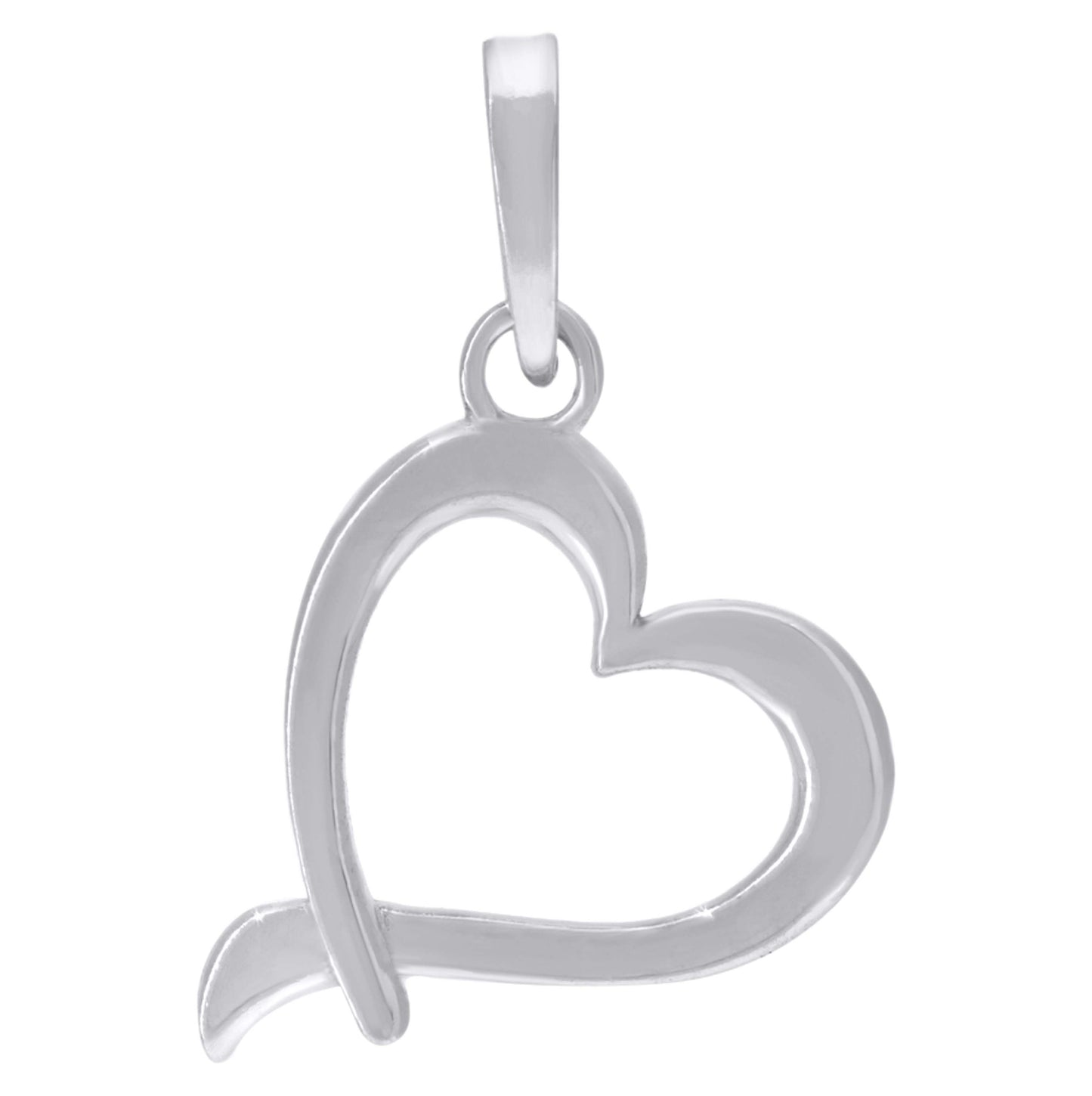 Sterling Silver Womens Heart Charm Pendant