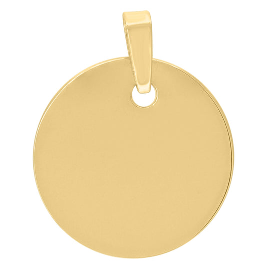 Sterling Silver Yellow-Tone Mens Fashion Round Disc Charm Pendant