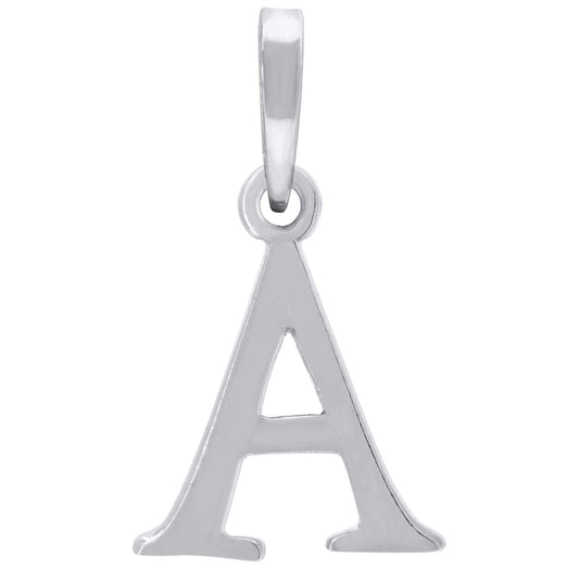 Sterling Silver Unisex Plain Initial Alphabet A Charm Pendant