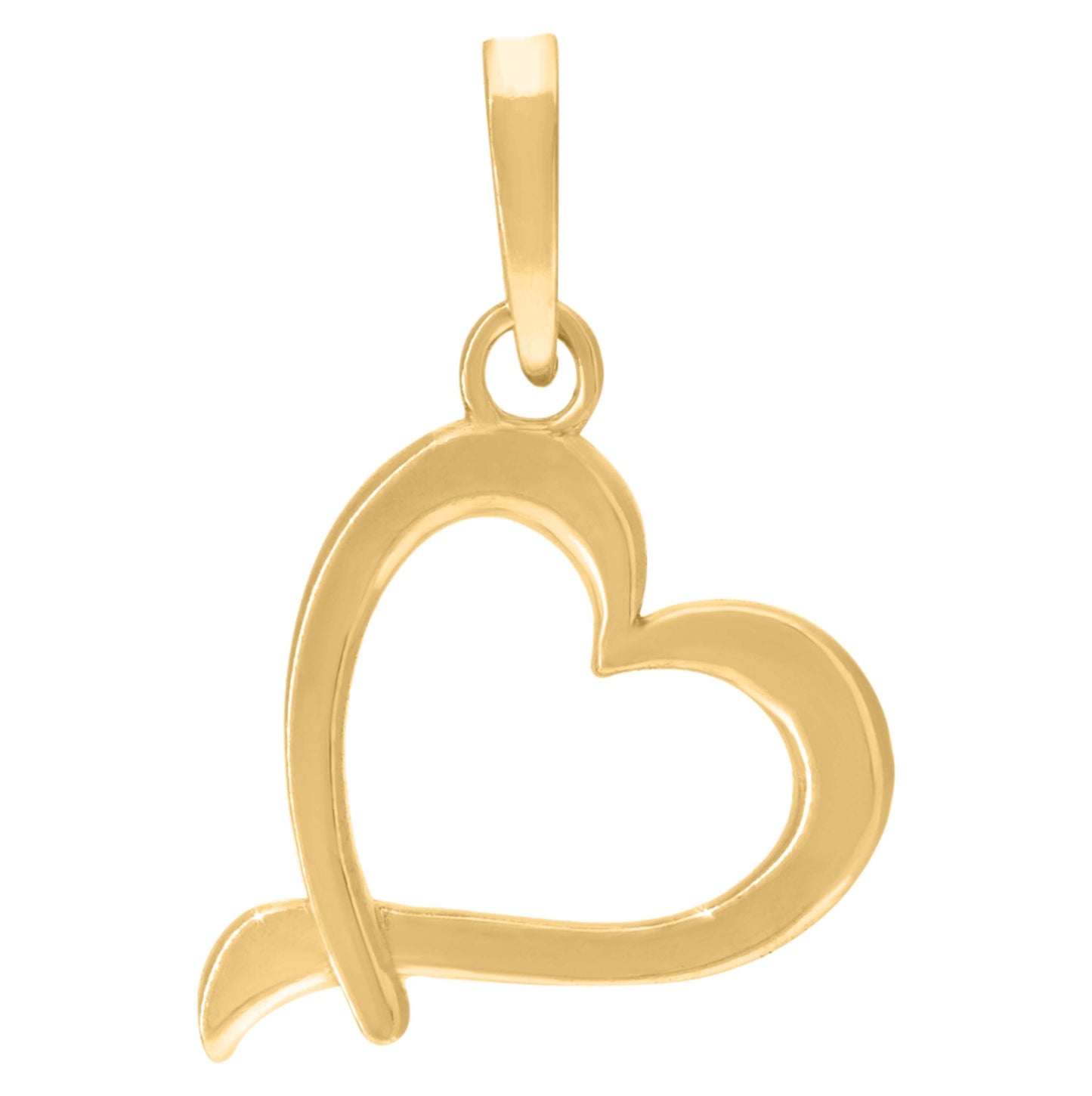 Sterling Silver Womens Heart Charm Pendant