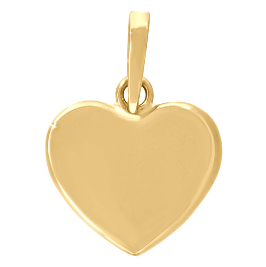 Sterling Silver Yellow-Tone Womens Heart Disc Charm Pendant