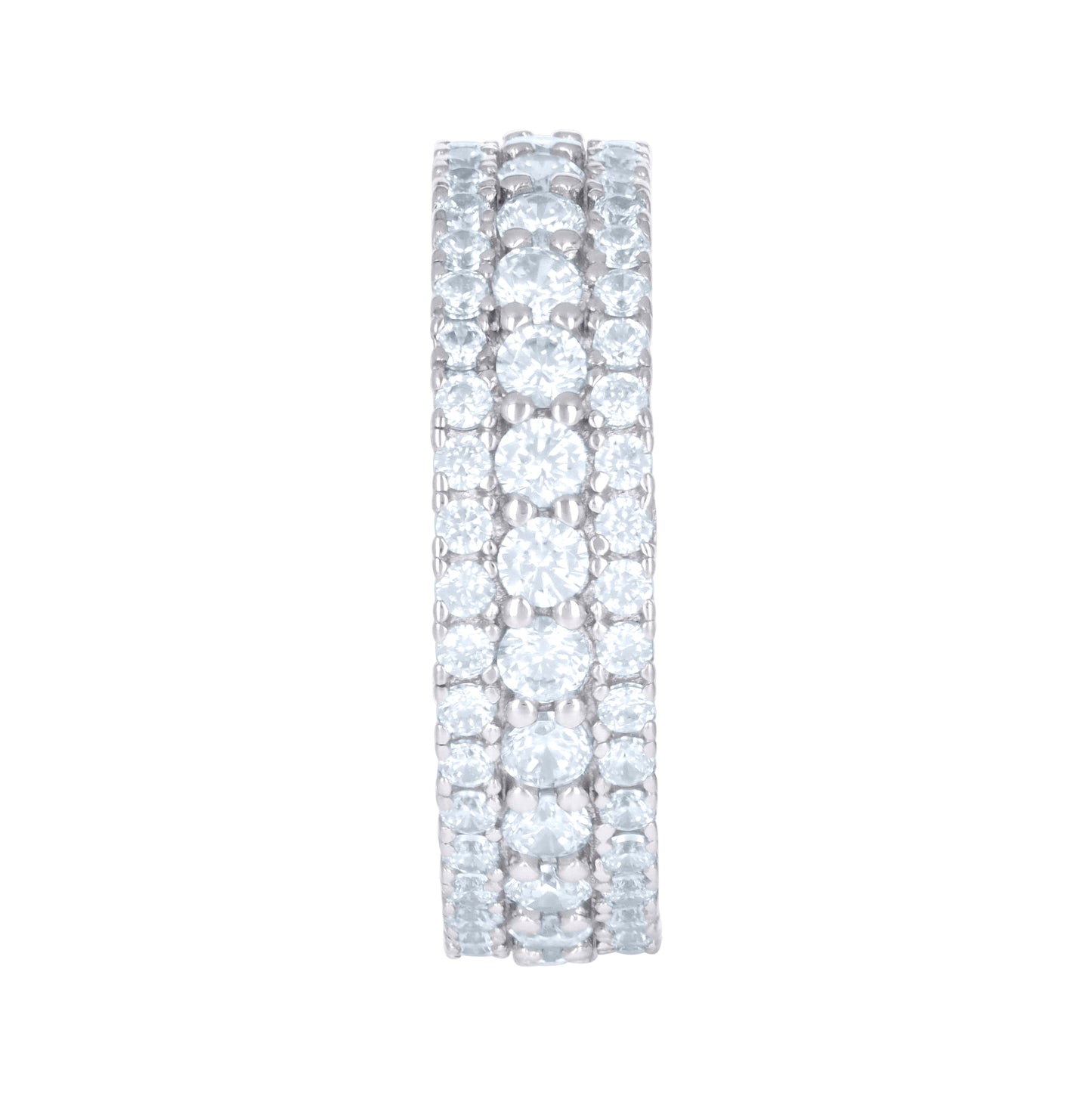 Sterling Silver Womens Cubic-Zirconia Fashion Bridal Anniversary Wedding Engagement Band Ring