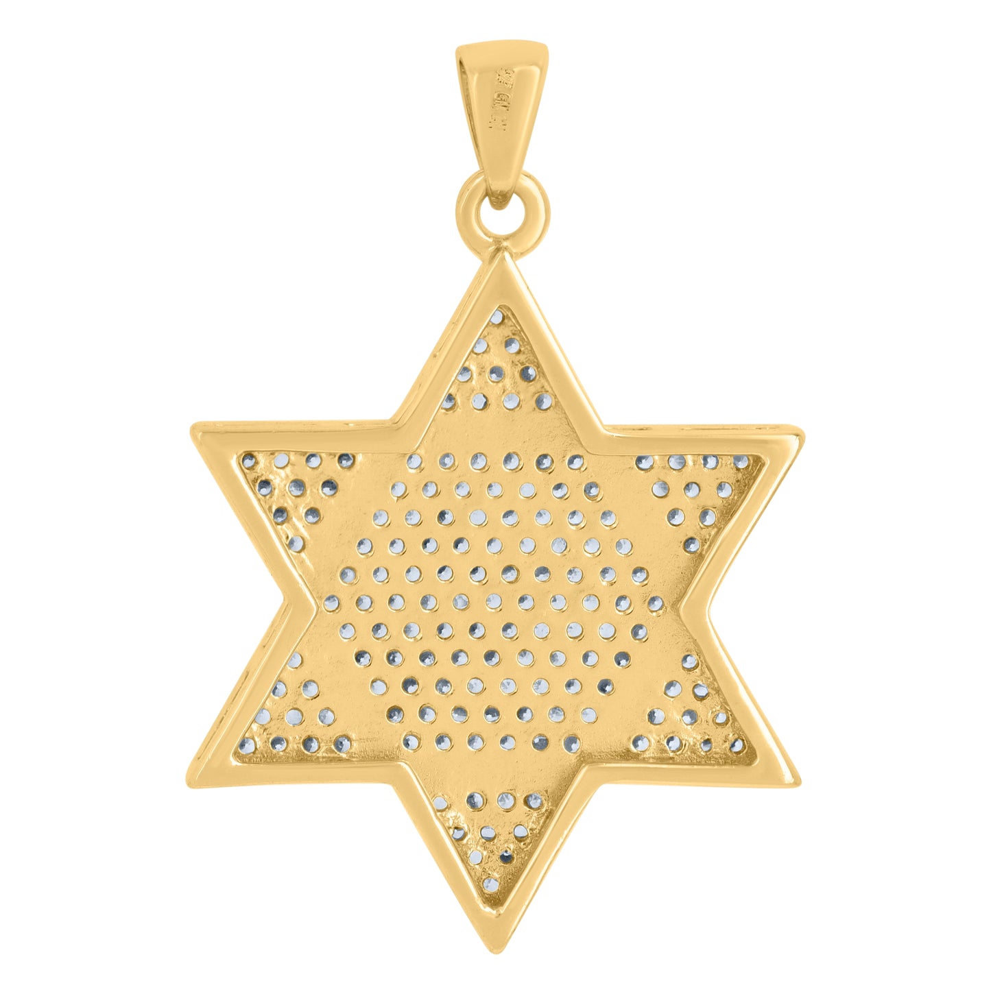 Sterling Silver Men Cubic-Zirconia Star Of David Religious Symbol Charm Pendant