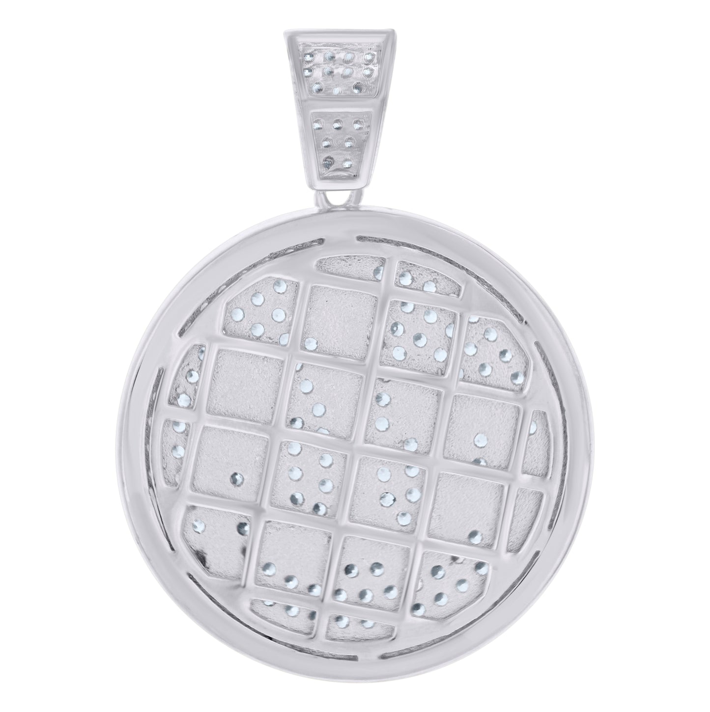 Sterling Silver Men Cubic-Zirconia Allah Symbol Religious Charm Pendant