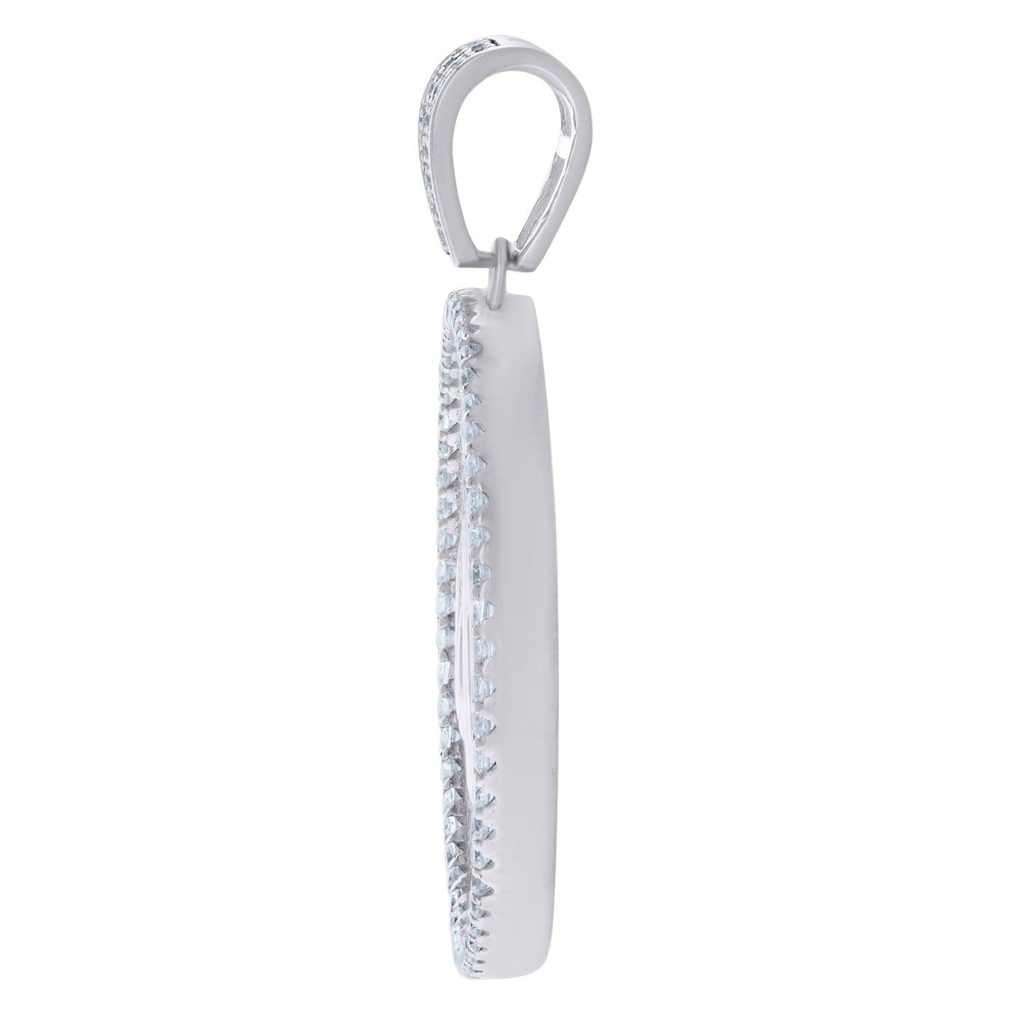 Sterling Silver Men Cubic-Zirconia Allah Symbol Religious Charm Pendant