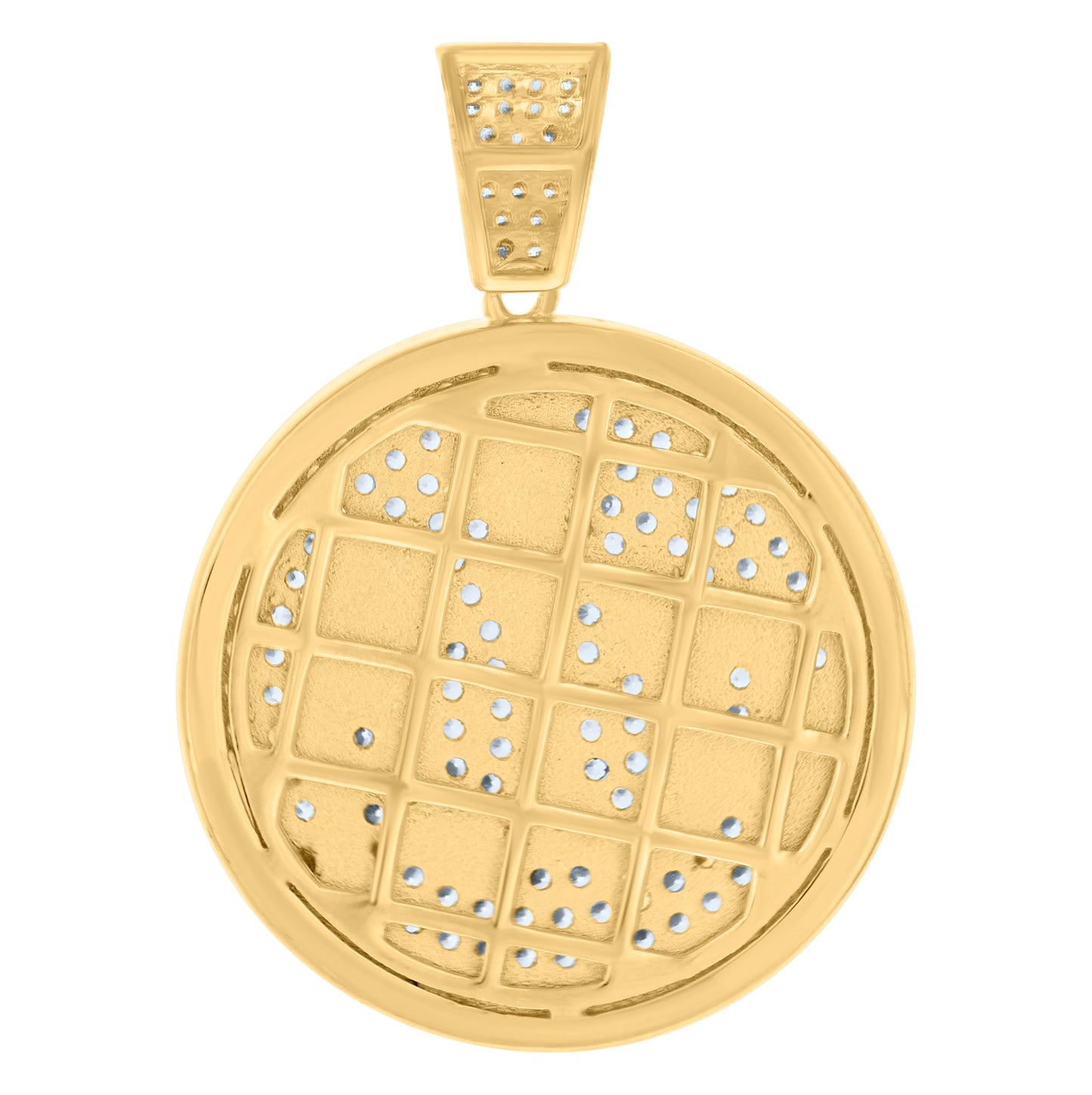 Sterling Silver Men Cubic-Zirconia Allah Symbol Religious Charm Pendant