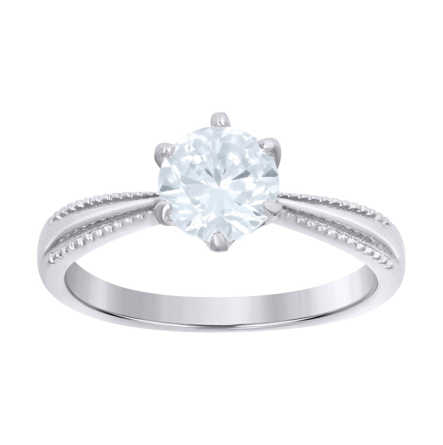 Sterling Silver Women's Cubic-Zirconia Fashion Bridal Anniversary Engagement Wedding Ring