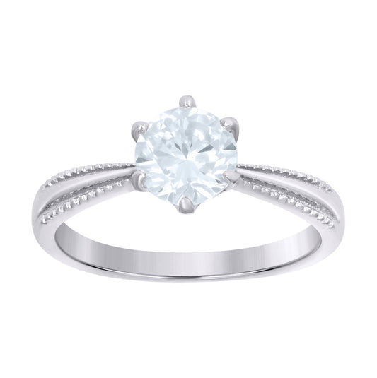 Sterling Silver Women's Cubic-Zirconia Fashion Bridal Anniversary Engagement Wedding Ring