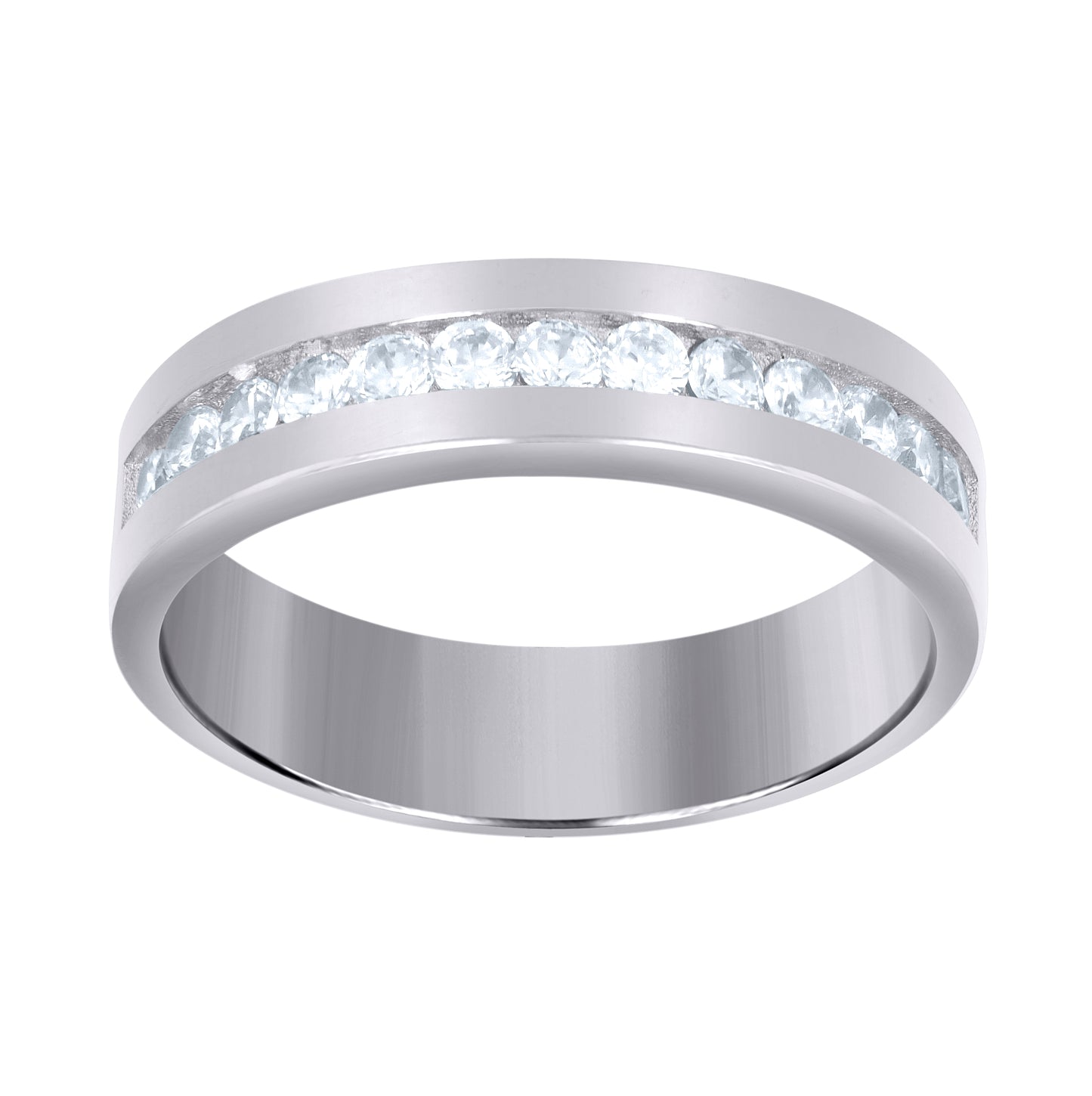 Sterling Silver Women's Cubic-Zirconia Fashion Bridal Anniversary Wedding Engagement Band Ring