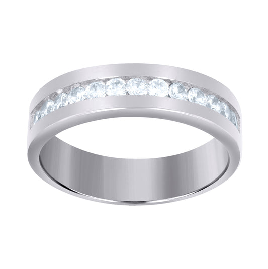 Sterling Silver Women's Cubic-Zirconia Fashion Bridal Anniversary Wedding Engagement Band Ring