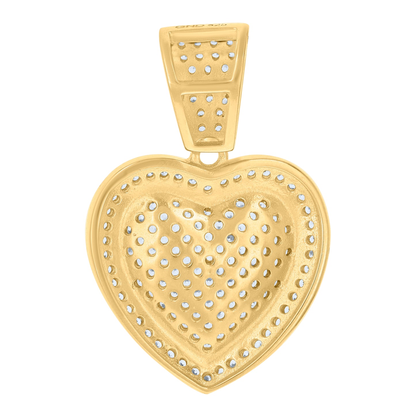 Sterling Silver Womens Cubic Zirconia Heart Charm Pendant