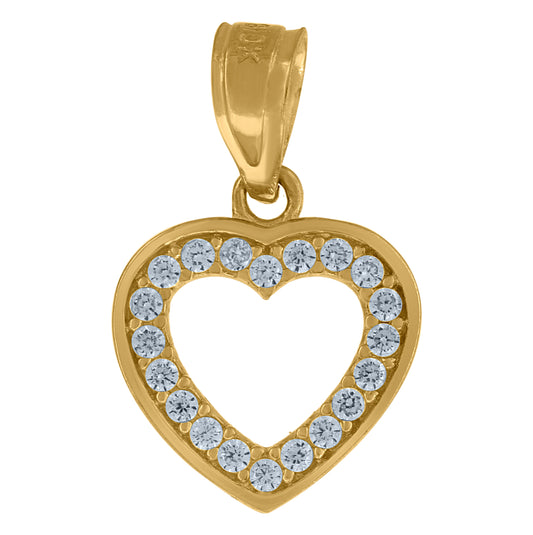 10K Yellow Gold Womens Heart Pendant