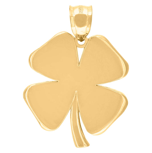 10K Yellow Gold Womens Four Leaf Charm Pendant