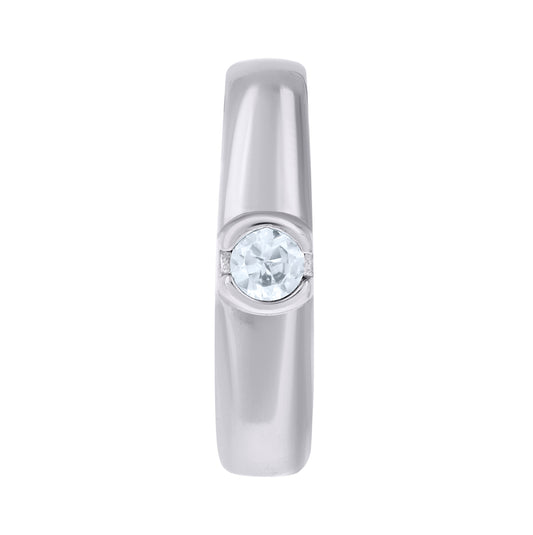Sterling Silver Unisex Cubic-Zirconia Slide Fashion Charm Pendant