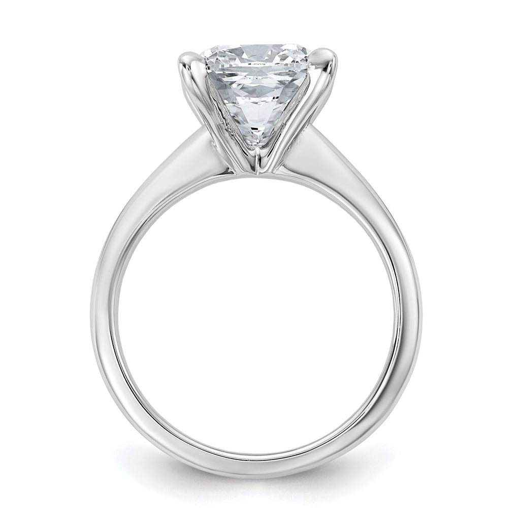 14K Two-Tone Or White Gold Certified Lab Grown Diamond VS/SI+ G+ Cushion Complete Solitaire Engagement Ring