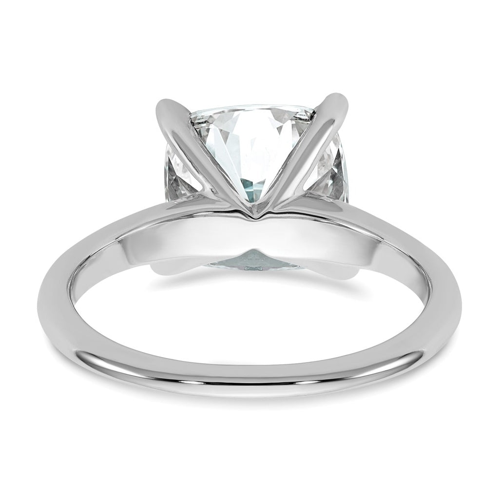 14K Two-Tone Or White Gold Certified Lab Grown Diamond VS/SI+ G+ Cushion Complete Solitaire Engagement Ring