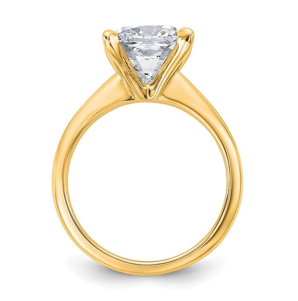 14K Two-Tone Or White Gold Certified Lab Grown Diamond VS/SI+ G+ Cushion Complete Solitaire Engagement Ring