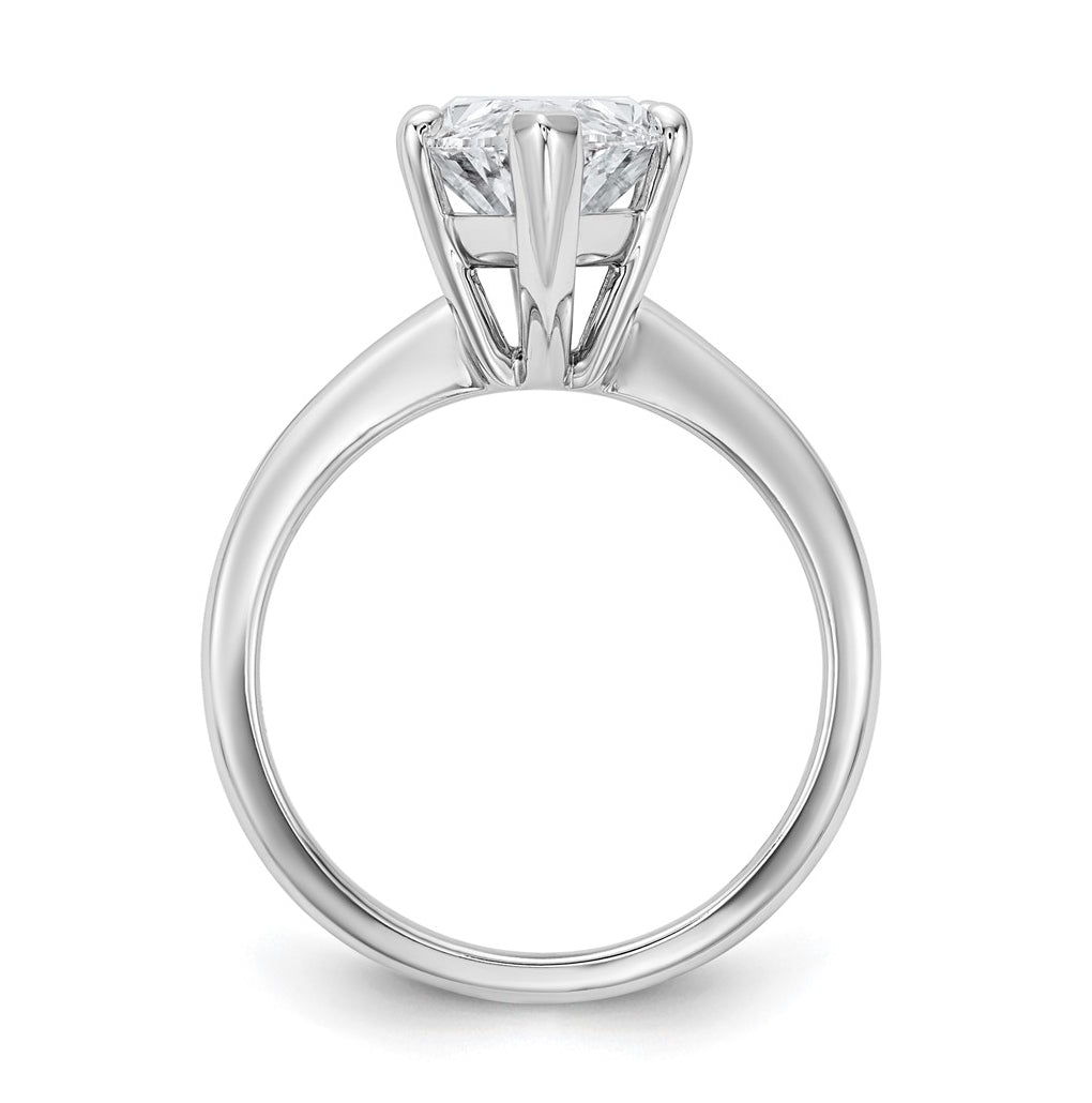 14K Two-Tone Or White Gold Certified Lab Grown Diamond VS/SI+ G+ Marquise Solitaire Complete Engagement Ring