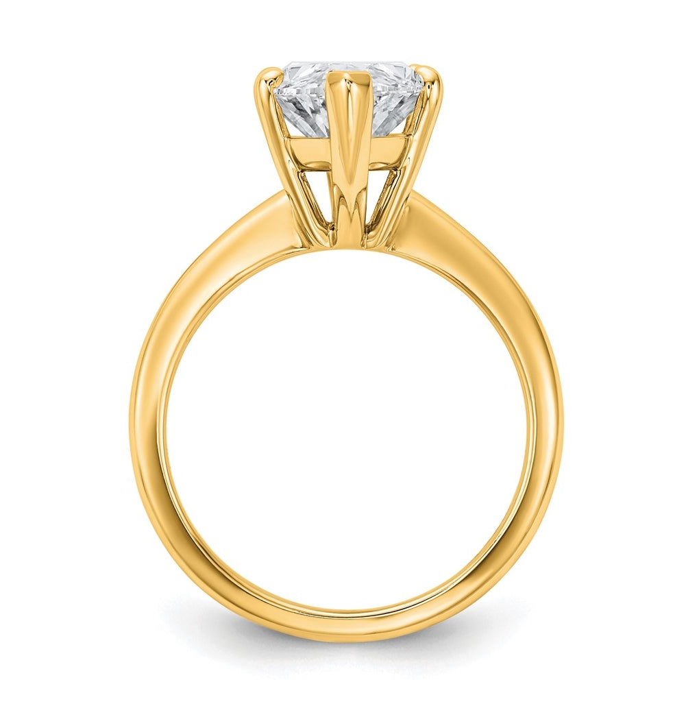 14K Two-Tone Or White Gold Certified Lab Grown Diamond VS+ F+ Marquise Solitaire Complete Engagement Ring