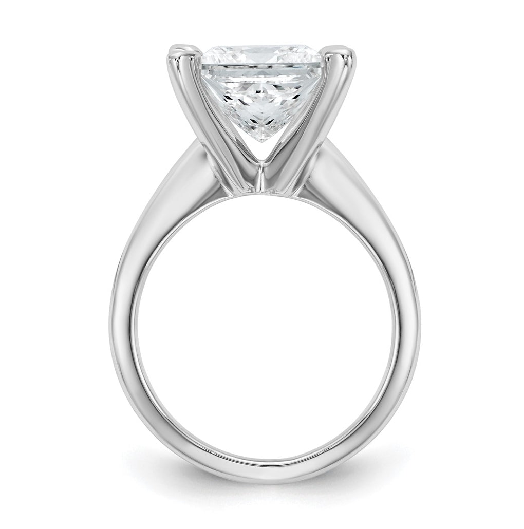 14K Two-Tone Or White Gold Certified Lab Grown Diamond VS/SI+ G+ Princess Complete Solitaire Engagement Ring