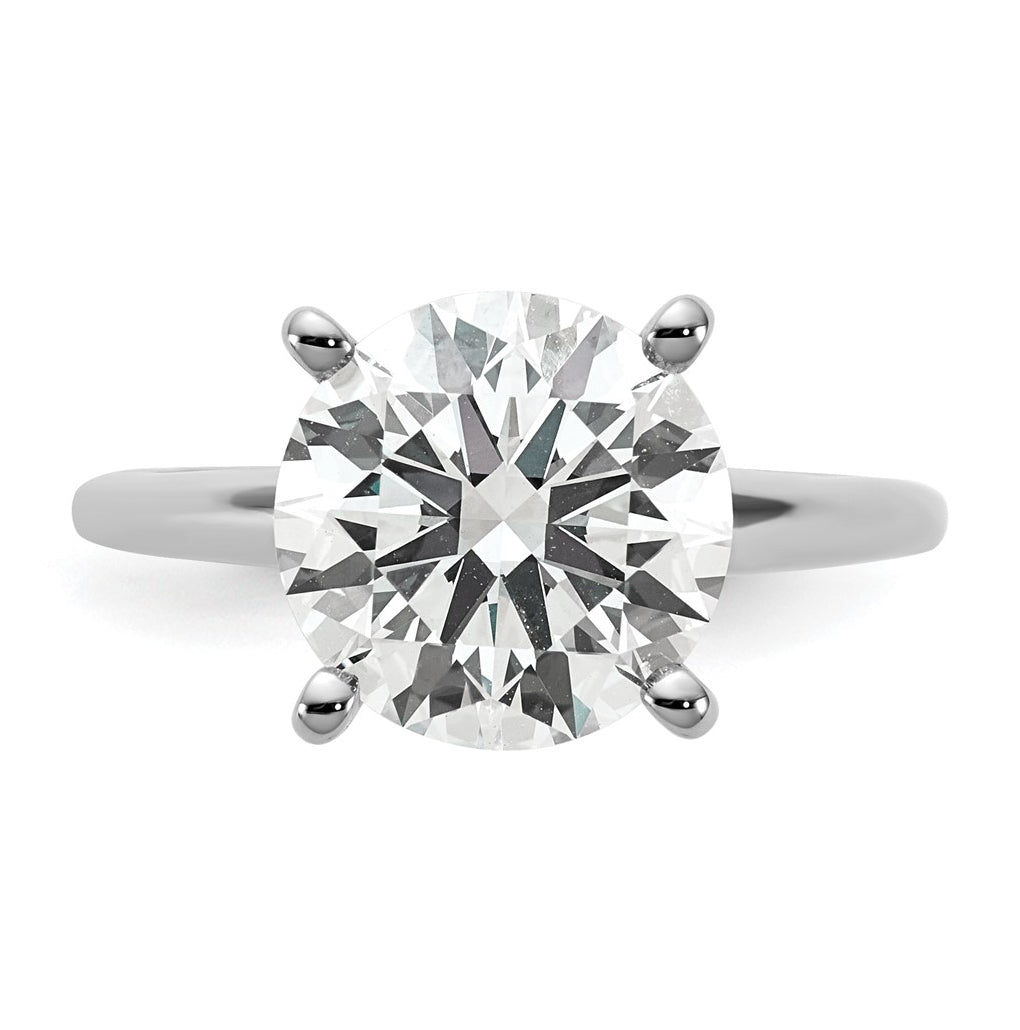14K Two-Tone Or White Gold Certified Lab Grown Diamond VS+ F+ Round Complete Solitaire Engagement Ring