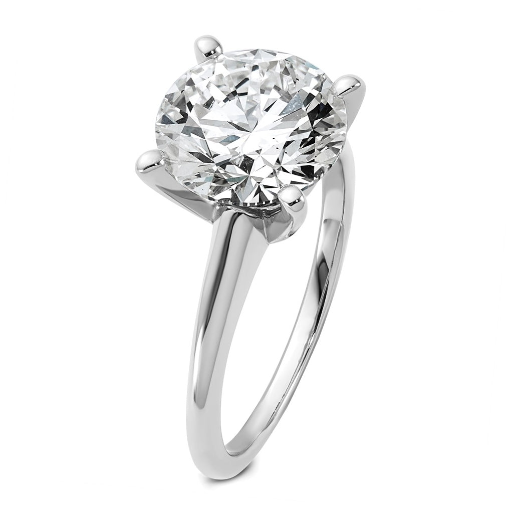 14K Two-Tone Or White Gold Certified Lab Grown Diamond VS+ F+ Round Complete Solitaire Engagement Ring