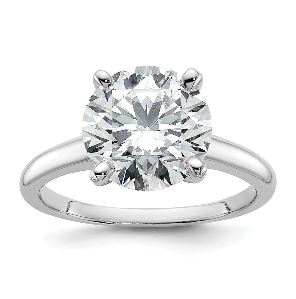 14K Two-Tone Or White Gold Certified Lab Grown Diamond VS+ F+ Round Complete Solitaire Engagement Ring