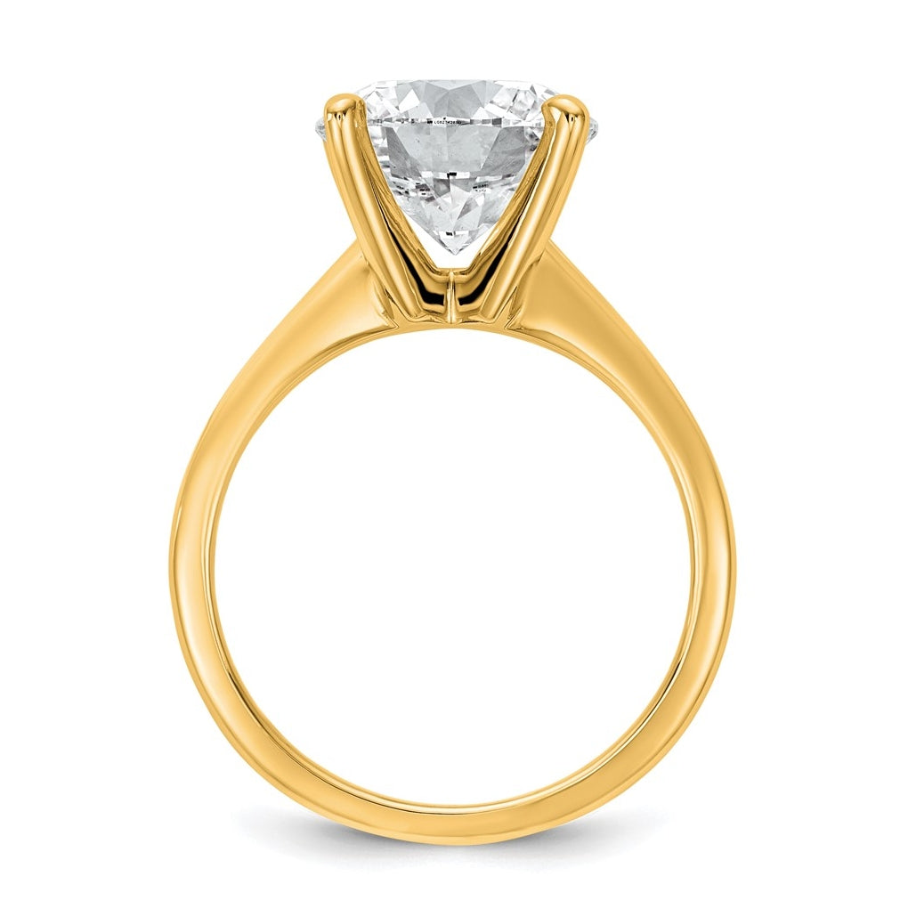 14K Two-Tone Or White Gold Certified Lab Grown Diamond VS+ F+ Round Complete Solitaire Engagement Ring
