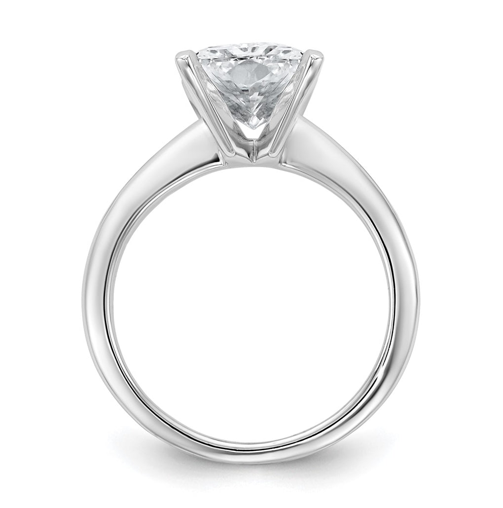 14K Two-Tone Or White Gold Certified Lab Grown Diamond VS/SI+ G+ Radiant Solitaire Complete Engagement Ring