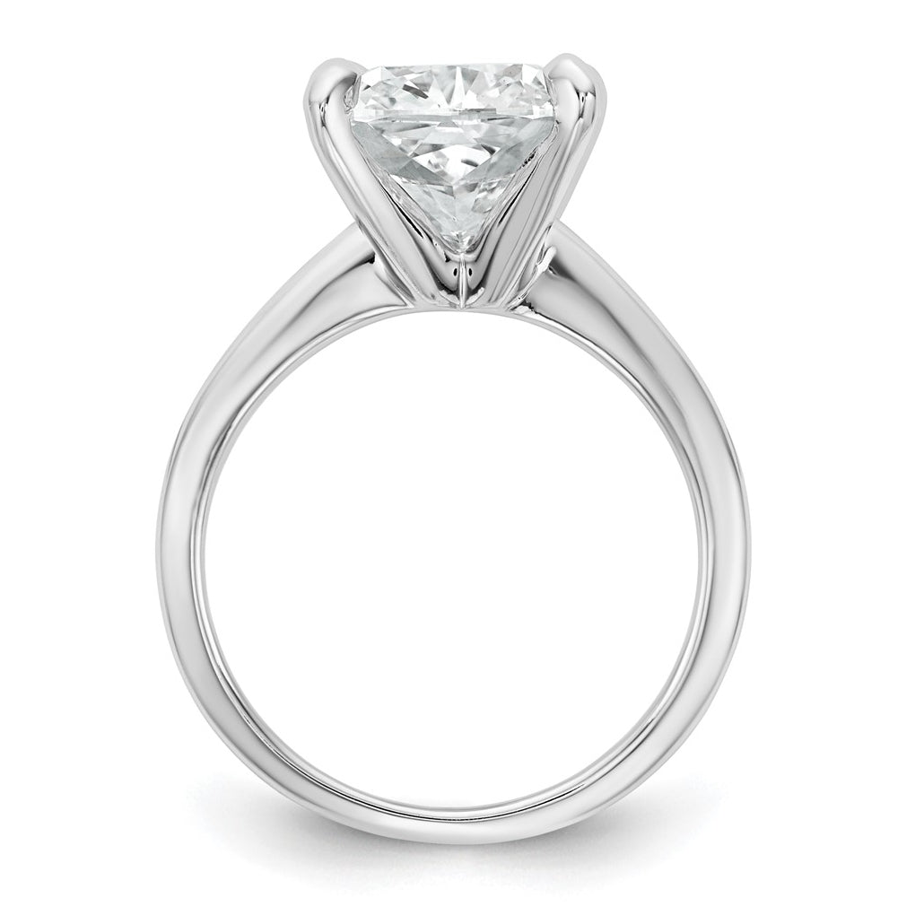 14K Two-Tone Or White Gold Certified Lab Grown Diamond VS+ F+ Cushion Complete Solitaire Engagement Ring