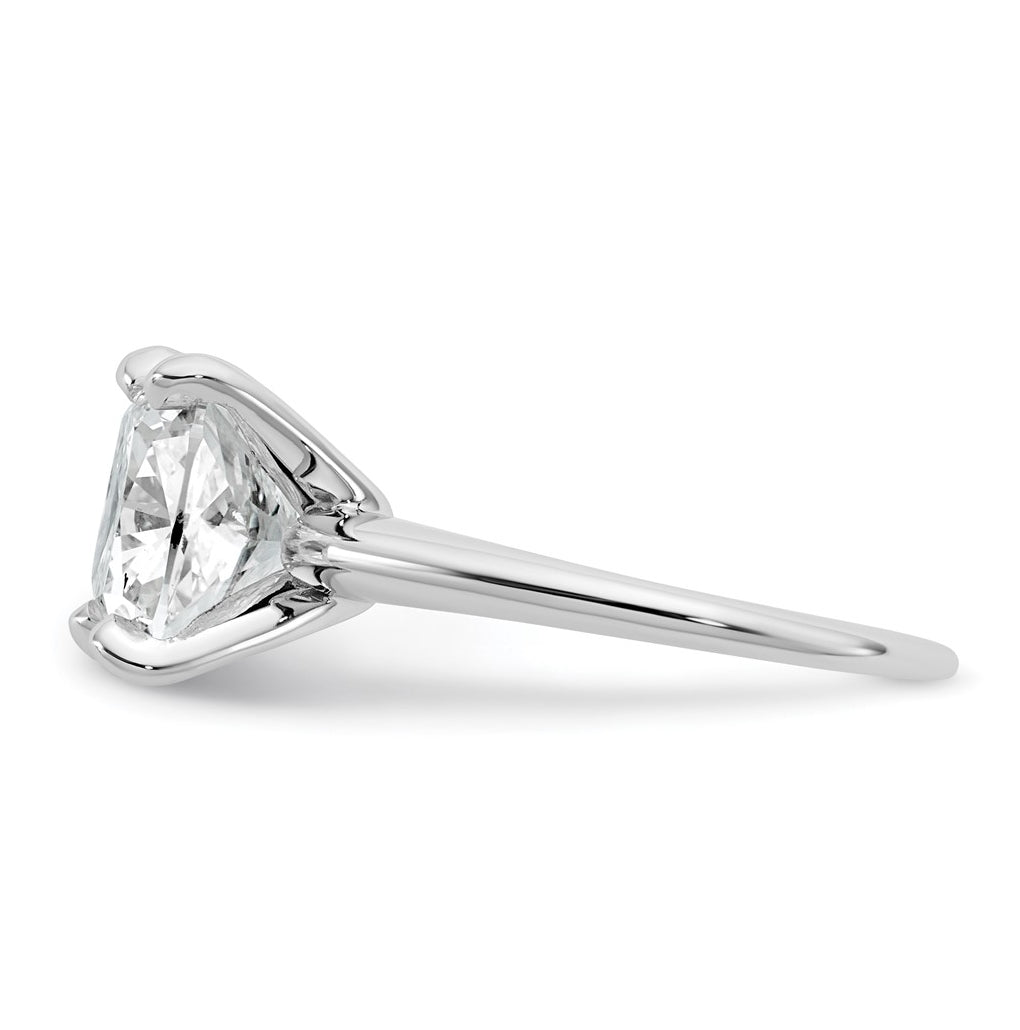 14K Two-Tone Or White Gold Certified Lab Grown Diamond VS+ F+ Cushion Complete Solitaire Engagement Ring