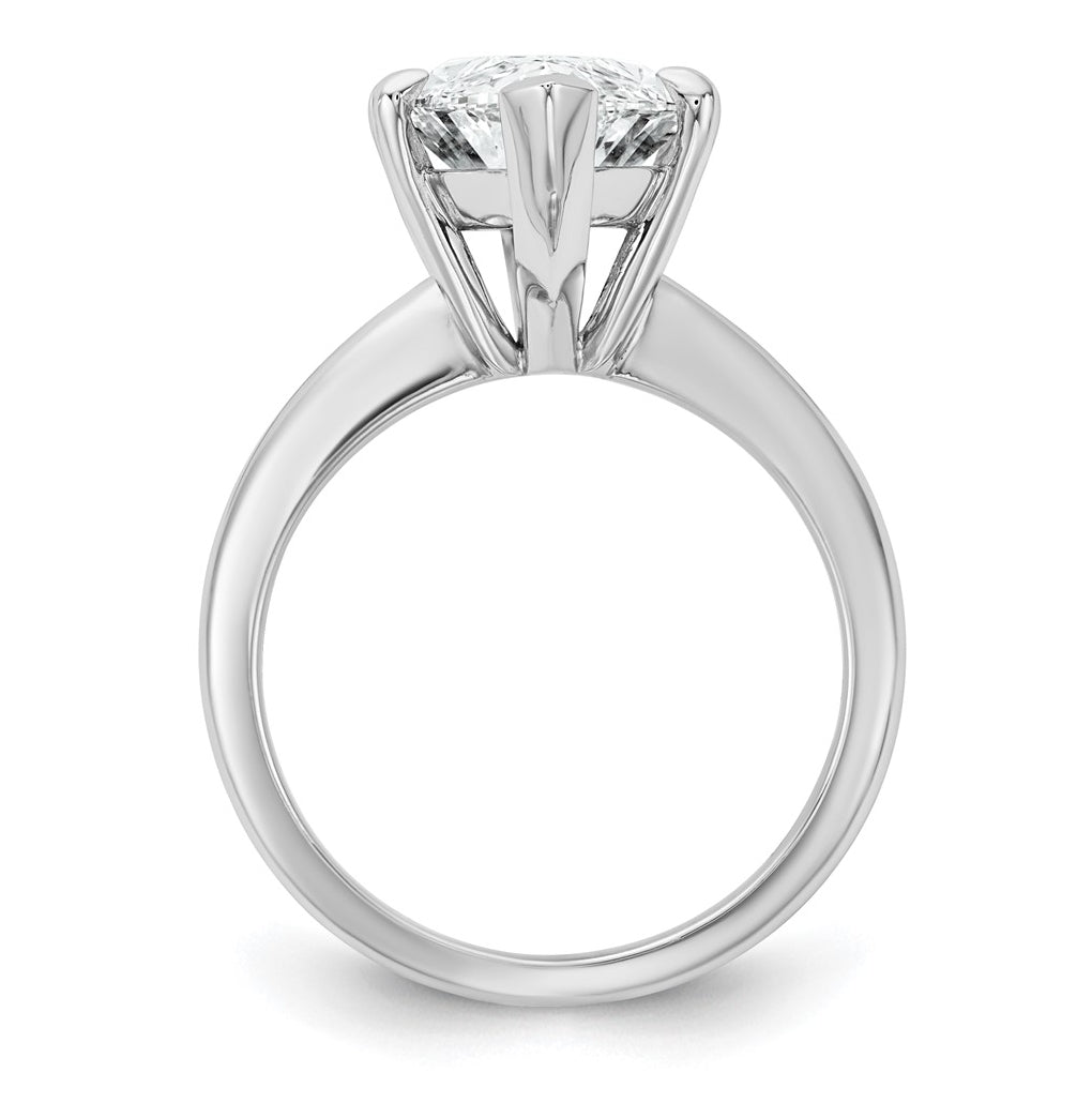 14K Two-Tone Or White Gold Certified Lab Grown Diamond VS/SI+ G+ Marquise Solitaire Complete Engagement Ring