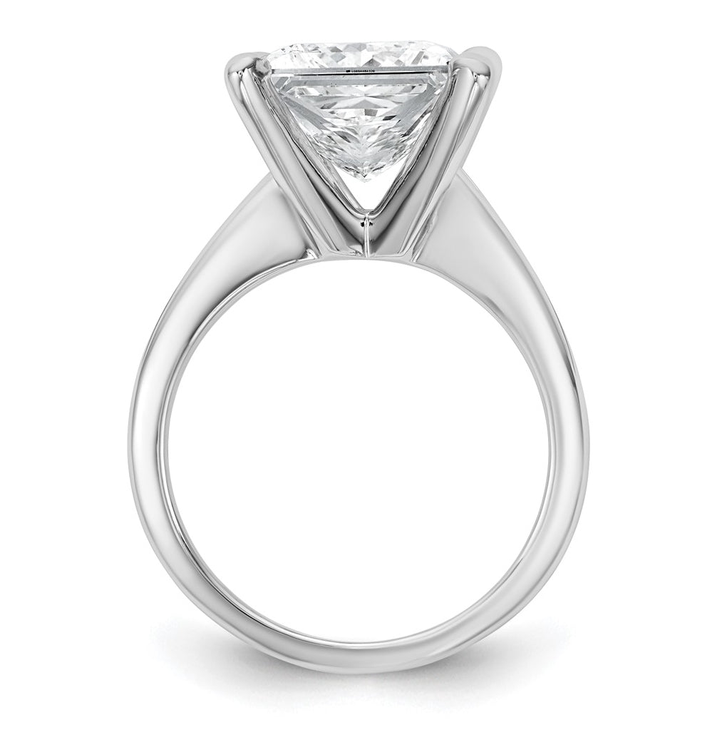 14K Two-Tone Or White Gold Certified Lab Grown Diamond VS/SI+ G+ Princess Complete Solitaire Engagement Ring