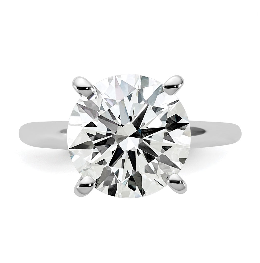 14K Two-Tone Or White Gold Certified Lab Grown Diamond VS+ F+ Round Complete Solitaire Engagement Ring